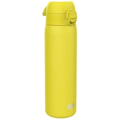Abbildung von Ion8 Vakuumisolierte Edelstahl Trinkflasche, 500 ml, Auslaufsicher, Einhandöffnung, Sichere Verriegelung, Spülmaschinenfest, Tragegriff, Leicht zu Reinigen, Langlebig &amp; Kratzfest, Gelb