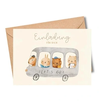 Abbildung von MeinBaby123® 10 Einladungskarten Kindergeburtstag Geburtstagseinladungen für Kinder Boho inkl. Briefumschläge (Doodle V1)