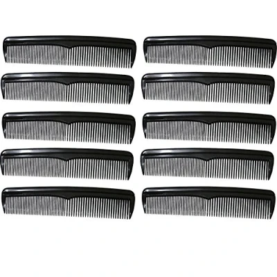 Abbildung von com four® 10x Haarkamm, fein und grobgezahnter Frisierkamm, handlicher robuster Taschenkamm (010 Stück schwarz)