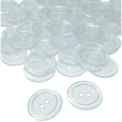 Abbildung von AERZETIX C56440 50 Nähknöpfe rund Ø20x2.2 mm mit 2 Löchern 32L L32 Farbe weiß transparent aus kunststoff Öffnungsdurchmesser kurzwaren bekleidung mode