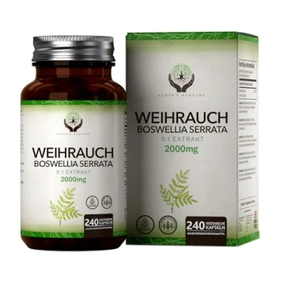 Abbildung von EN Weihrauchkapseln Hochdosiert 240 Kapseln Weihrauch 2000mg pro Kapsel Boswellia Serrata Milch , Allergen und Glutenfrei Hergestellt in ISO Zertifizierten Betrieben