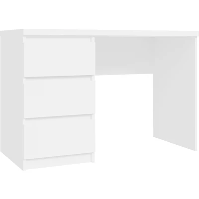 Abbildung von Forte Net 106 Schreibtisch mit 3 Schubladen, Holzwerkstoff, weiß matt, B x H T: 108 72,5 50 cm