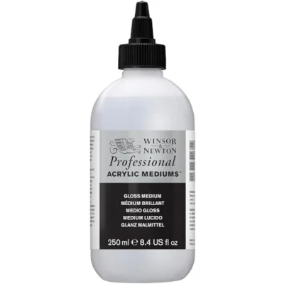 Abbildung von Winsor &amp; Newton 3040935 Glanz Malmittel, verbessert Tiefe, Transparenz und Fließeigenschaften von Acrylfarben 250ml Flasche