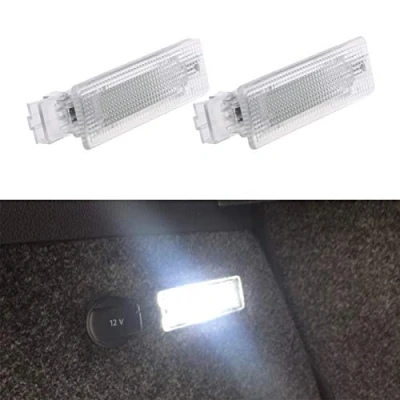 Abbildung von GOFORJUMP 2PC White LED Kofferraum Gepäck Innenlichtlampe Fehlerfrei für V/Olkswagen V/W G/olf MK5 Polo P/assat J/etta DC 12V