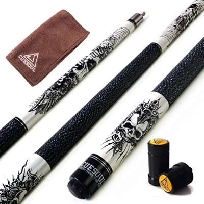 Abbildung von CUESOUL Rockin Series 57 &quot;21 Unzen Maple Pool Queue Set mit Gewindeschoner/Wellenschutz und Cue Tuch (G407)