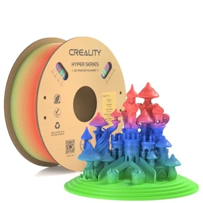 Abbildung von Creality Official Hyper PLA Filament Regenbogen S 1KG, 3D Drucker für Hochgeschwindigkeitsdruck, langlebig und widerstandsfähig, glatt, Überhang Leistung Maßgenauigkeit +/ 0.03mm