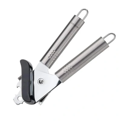 Abbildung von Fackelmann Dosenöffner OVALGRIFF, praktischer Konservenöffner aus Edelstahl, Universalöffner mit ergonomischem Griff (Farbe: Silber), Menge: 1 Stück