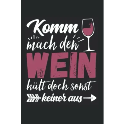 Abbildung von Wein Rotwein hält keiner aus lustiger Spruch: Punkteraster Tagebuch oder Notizbuch (6x9 Zoll) mit 120 Seiten