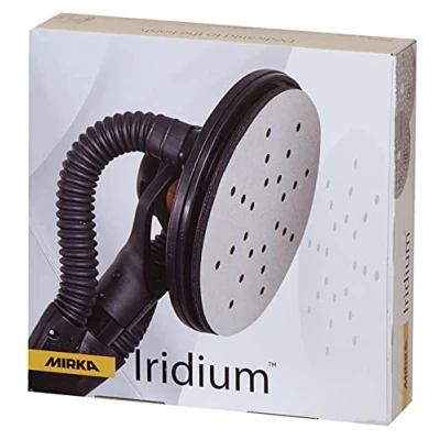 Abbildung von Mirka Iridium Schleifpapier Ø 225mm Klett Korn 150 / 25 Scheiben Für Trockenbauschleifer Wand und Deckenschleifer Schleifen von Lack, Spachtel, Grundierung, Holz, Stahl, Mineralwerkstoffe