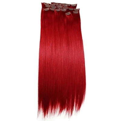 Abbildung von CAISHA XL 60cm 7 Teile Set CLIP IN EXTENSIONS Jenny Haarverdichtung Haarverlängerung Glatt Rot CE13