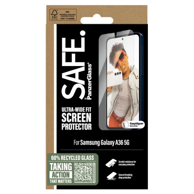 Abbildung von Samsung Galaxy A36 Panzerglas SAFE by PanzerGlass Ultra Wide Fit Screenprotector incl. applicator