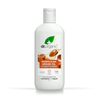 Abbildung von Dr Organic Marokkanischer Arganöl Conditioner, Belebend, Natürlich, Vegan, Tierversuchsfrei, Paraben &amp; SLS frei, Recycelbar Aus im Meer gebundenem Plastik recycelt, Zertifiziert Bio, 265ml