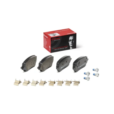 Abbildung von BREMBO P 24 236 Bremsbelagsatz exkl. Verschleißwarnkontakt mit Bremssattelschrauben, Anti Quietsch Blech Zubehör FORD: Puma Off Road