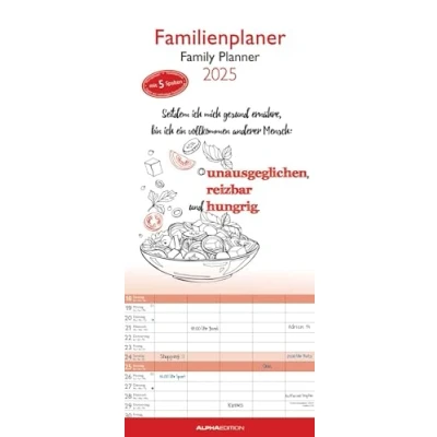 Abbildung von Typo Art 2025 Familienplaner Familienkalender Wandkalender 19,5x45
