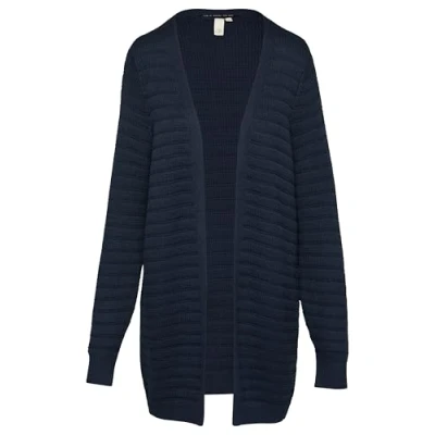 Abbildung von QS Offener MIT Strukturmuster Strickjacke, Damen, Größe: Small, Tiefblau