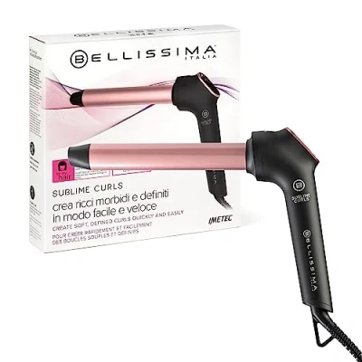 Abbildung von Bellissima Sublime Curls, Lockenstab, 25 mm Durchmesser, Display, 3 Temperaturen, Diamant Keramik Beschichtung, konstante Hitze, Anti Brand Spitze, Schnellaufheizung, 1,8 m Kabel