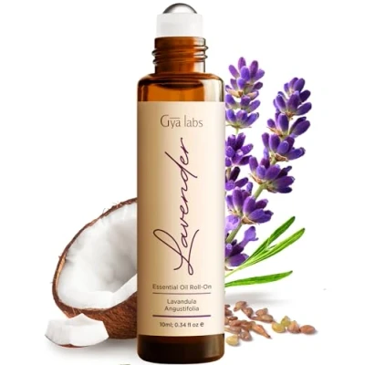 Abbildung von Gya Labs Lavendel ätherisches Öl Roll on 100% reines und natürliches Lavendelöl für die Haut Parfüm Frauen, Aromatherapie Öle, entspannende Geschenke, Reisegröße, alkoholfrei (10ml)