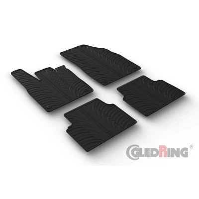 Abbildung von Gledring 0656 Fußmattensatz Gummi vorne und hinten 4 schwarz 750mm 550mm