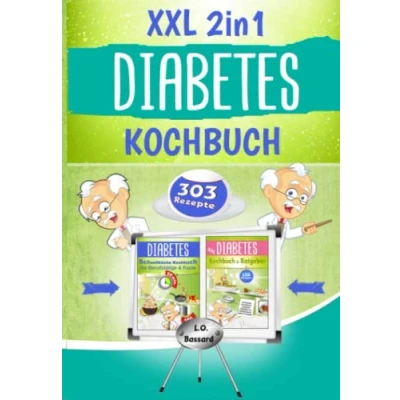 Abbildung von XXL 2in1 Diabetes Kochbuch: Das Diabetiker Rundum Sorglos Paket mit 303 Rezepten für Typ 1, 2 &amp; Schwangerschaftsdiabetes Ratgeber + Rezeptbuch Nährwert Broteinheit Angaben