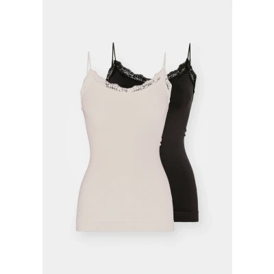 Abbildung von ONLY Onlvicky Seamless 2 PACK Unterhemd/shirt, Damen, Größe: XS/S, Black/mushroom