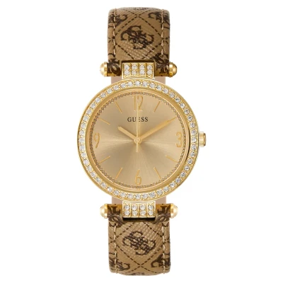 Abbildung von Guess Ladies Uhr goldcoloured/brown, Damen, Größe: One Size, Gold coloured/brown