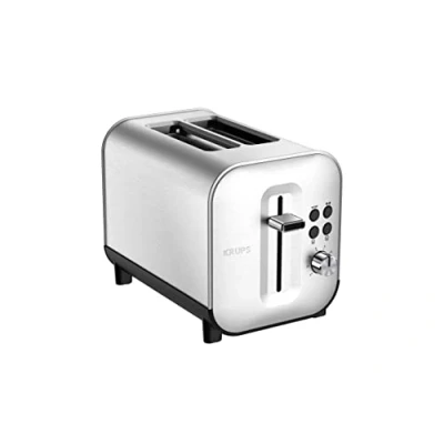Abbildung von Krups KH682D Excellence Toaster 8 Bräunungsstufen 4 Funktionen 2 Scheiben Anhebevorrichtung herausnehmbare Krümelschublade 850 Watt gebürsteter Edelstahl