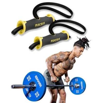 Abbildung von ROCSIX (1Paar Hochleistungs Trainingsgriff für Latzug, Kabelzug und Klimmzug Ergonomisches Gym Zubehör mit Dynamischer Grifftechnologie Designed in Germany, Fitness Bodybuilding Workouts