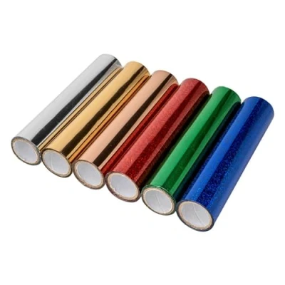 Abbildung von Ideen mit Herz Metallic Transferfolien teils Holografie Effekt für unterschiedliche Untergründe Glanz Folie 6 Rollen (Sortierung 01)
