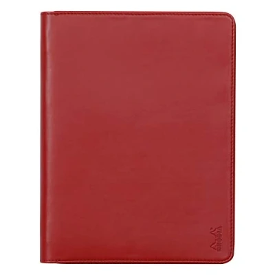 Abbildung von Rhodia 168106C Konferenzmappe Rhodiarama für Block DIN A5, 19,5x25,5 cm, mit Etui, dehnbare Haupttasche, 2 flache Reißverschlusstaschen, Kartenfächer, Stiftehalter, Cover aus Kunstleder Rot, 1 Stück