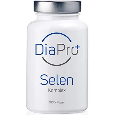 Abbildung von DiaPro® Selen Komplex 365 Hochdosierte Tabletten mit 200 mcg pro Tablette Methionin und Natrium Selenit Jahresvorrat 100% Vegan Laborgeprüft