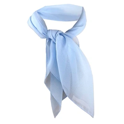Abbildung von TigerTie Damen Chiffon Nickituch in blau hellblau einfarbig unicolor Halstuch Größe 50 cm x