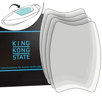 Abbildung von King Kong State Lackschutzfolien Set für Autotür Griffmulden große Griffschalen Schutzfolien zum Schutz vor Kratzern transparent