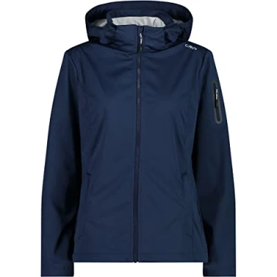 Abbildung von CMP Leichte Softshelljacke für Damen mit abnehmbarer Kapuze, Blaues Eis, D34