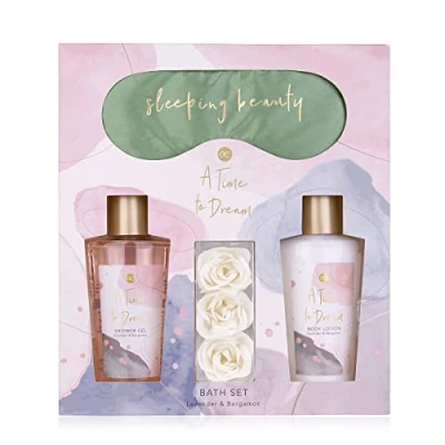 Abbildung von Accentra Geschenkset Frauen A Time To Dream Beauty Set mit Schlafmaske, Duschgel, Bodylotion &amp; Rosen Badekonfetti Wellness für und Mädchen zum Geburtstag Valentinstag