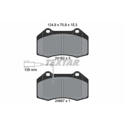 Abbildung von TEXTAR 2416202 Bremsbelagsatz mit integriertem Verschleißwarnkontakt FIAT: Grande Punto Hatchback, ALFA ROMEO: MiTo, ABARTH: