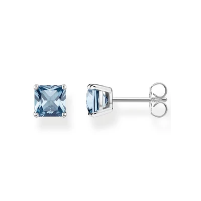 Abbildung von Thomas Sabo Ohrstecker mit Aqua Stein aus 925er Sterling Silber, Höhe: 6mm, H2174 009 1
