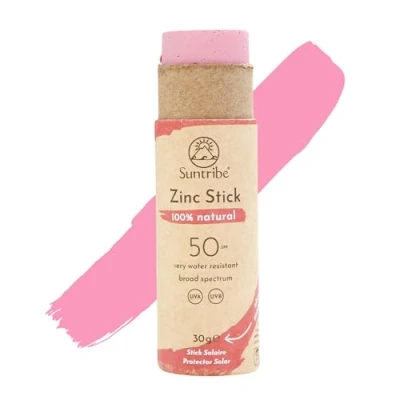 Abbildung von Suntribe Mineralischer Bio Sonnenstift mit Zink LSF 30/30 g, Retro Rot 100% Natürlich, Riffsicher, UV Filter Sehr Wasserfest, Zero Waste Gewinner Beauty Shortlist Awards