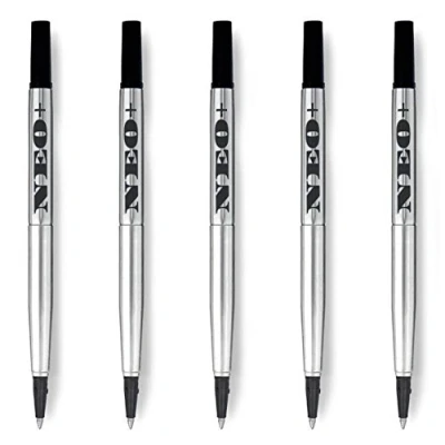 Abbildung von Hochwertiger Quink Rollerball Stift füllt Feinspitze 0.5 mm nach Kompatibel mit Parker (5 x SCHWARZE TINTE)