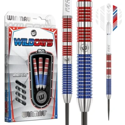 Abbildung von WINMAU Wildcats 21 Gramm Profi Wolfram Steeltip Dartpfeile Set mit Flights und Schäfte