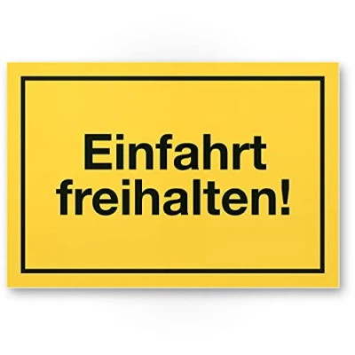 Abbildung von Komma Security Einfahrt freihalten Schild Ein Ausfahrt Tag Nacht abschleppen Hinweisschild auch gegenüber Parken verboten Parkverbot Halteverbot