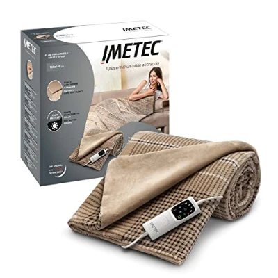 Abbildung von Imetec Adapto Elegance, Heizdecke, Wärmedecke, 180x140 cm, weicher Stoff, Energieeinsparung, Technologie, schnelles Aufheizen, 6 Temperaturen, waschbar