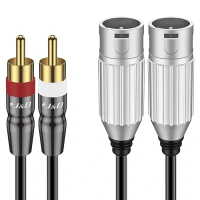 Abbildung von J&amp;D 2 Cinch Stecker zu XLR Buchse Kabel, Unbalancierte Dual HiFi Audio Kabel Stereo Verbindungskabel PVC Shelled für Lautsprecher Kondensator Mic Mixer AMP