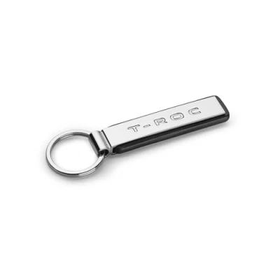 Abbildung von Volkswagen 2GA087010 Schlüsselanhänger Keyring Metall Anhänger silber/schwarz, mit T Roc Schriftzug