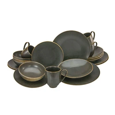 Abbildung von CreaTable, 22408, Serie RUSTY, 20 teiliges Geschirrset, Kombiservice aus Porzellan, spülmaschinen und mikrowellengeeignet, Qualitätsproduktion