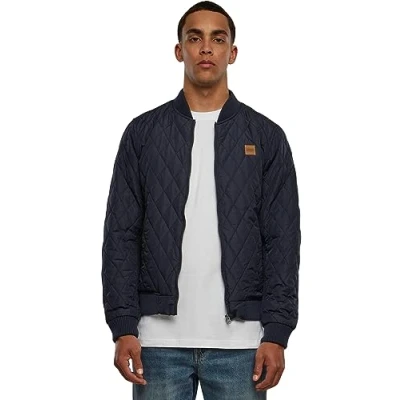 Abbildung von Urban Classics Diamond Quilt Jacket Bomberjacke, Herren, Größe: 3XL, Navy
