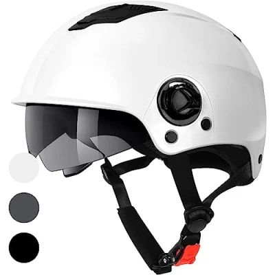Abbildung von Westt Scooter Helm Fahrradhelm Skaterhelm für Herren und Damen E Bike Roller mit getöntem Sonnenvisier Jugendliche Erwachsene