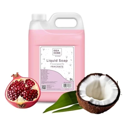 Abbildung von IDEA HOME FRAGANTE Handseife Flüssig 5L Seife Kanister für alle Hauttypen Gut Schäumende Flüssigseife 5 Liter Cremeseife Granatapfel mit Kokosmilch