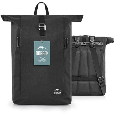 Abbildung von Borgen Fahrrad Lifestyle Tasche für Gepäckträger mit herausnehmbarer Laptoptasche Verwendbar als Gepäckträgertasche, Fahrradtasche, Umhängetasche, Alltagstasche 28 Liter