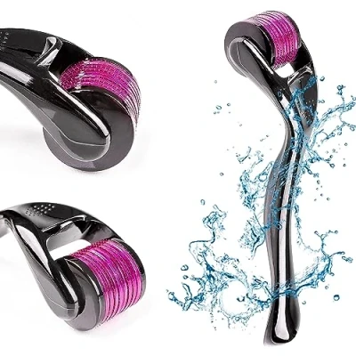 Abbildung von YOUNLEN Derma Rolle, Bartroller 540 Titannadeln Microneedling Roller für Gesicht, 0,5 mm Dermaroller Mikronadelroller, Bartwachstum, Haarausfall reduzieren