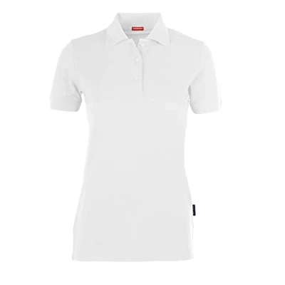 Abbildung von HRM Damen Heavy Performance Polo, weiß, Gr. S I Premium Polo Shirt Basic Polohemd bis 60C waschbar Hochwertige &amp; nachhaltige Oberteile Workwear